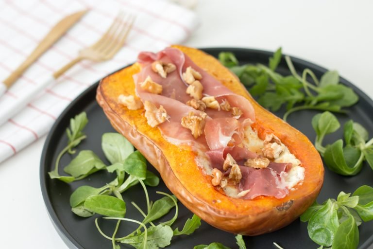 Courge butternut au chèvre et jambon italien