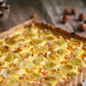 quiche poireaux noisettes