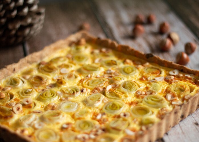 quiche poireaux noisettes