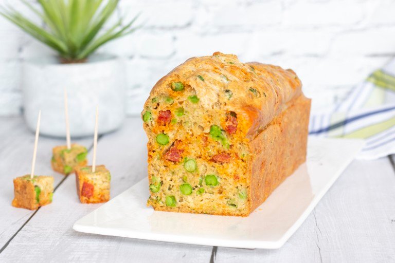 cake chorizo petits pois