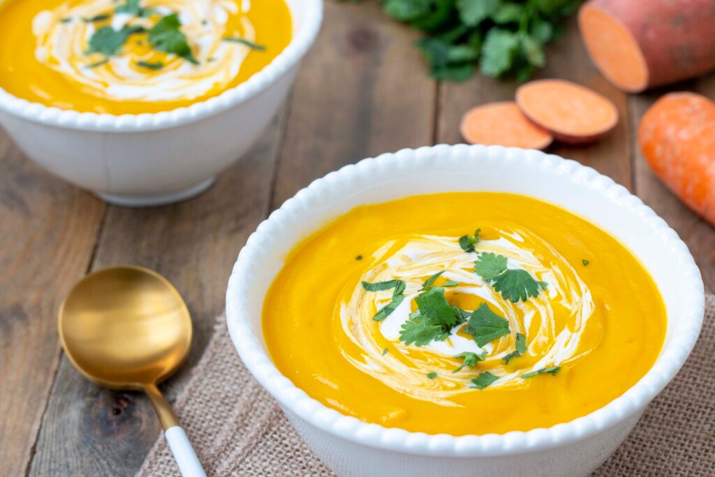Velouté carotte, patate douce et lait de coco – La cuisine d'Aurélie