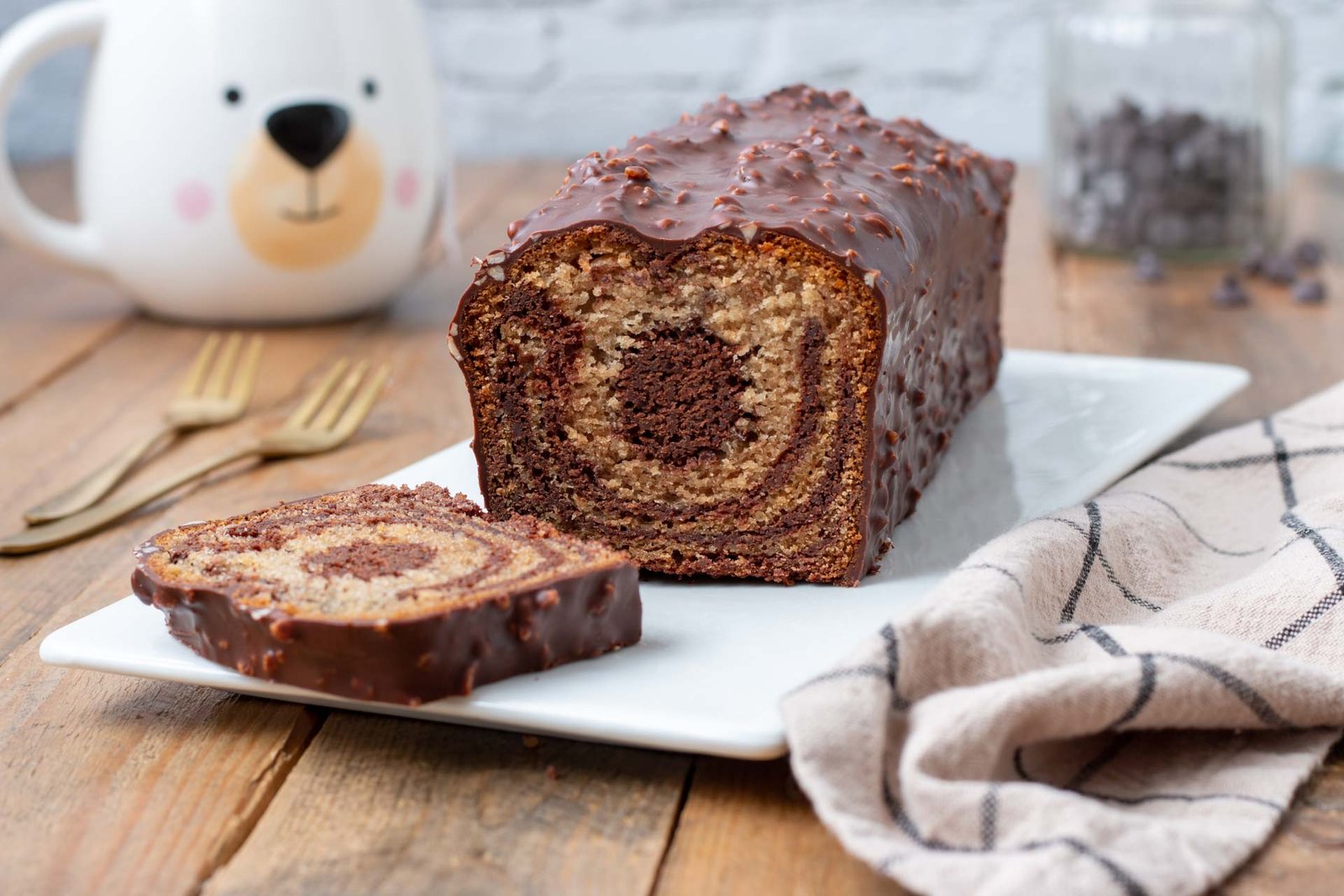 cake marbré au levain